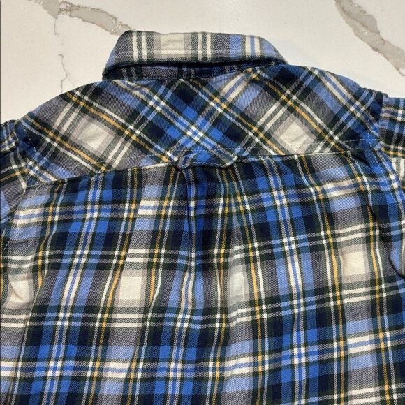The Children’s Place Boys Blue Flannel Plaid Button Down Dress Shirt 6-9 Months - Picture 10 of 15